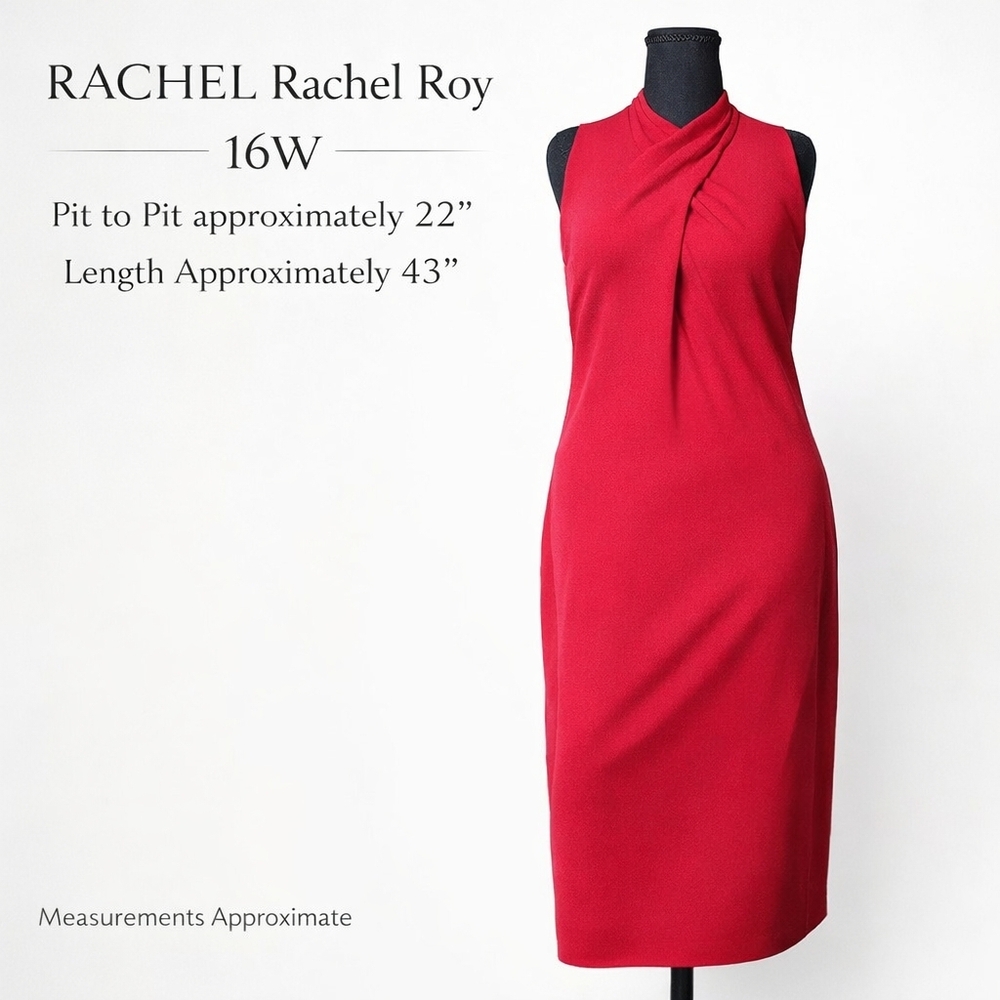 RACHEL Rachel Roy Red Midi Sheath Dress 16W Plus NWT - Picture 4 of 14